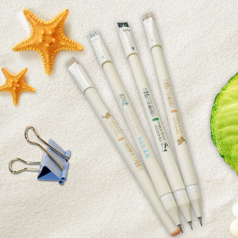 Sencoo 12 Pieces Black Cute Cat Pen Gel Pens Ball Point Pens for School Office Supplies - Image 4